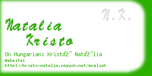 natalia kristo business card